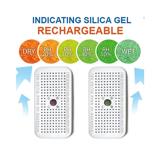 Desiccant – Re-usable Hydrosorbent Dehumidifier – 40 g, Al case with humidity indicator